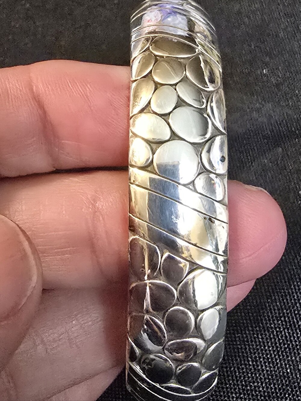 Brighton Silver Textured Cuff Bracelet